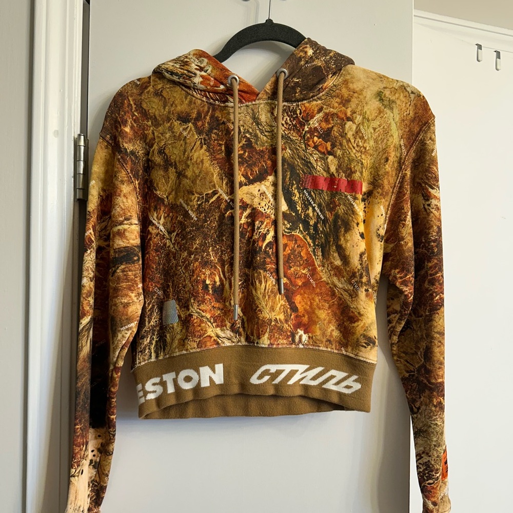 Heron Preston Logo Camo Cotton Hoodie - XS